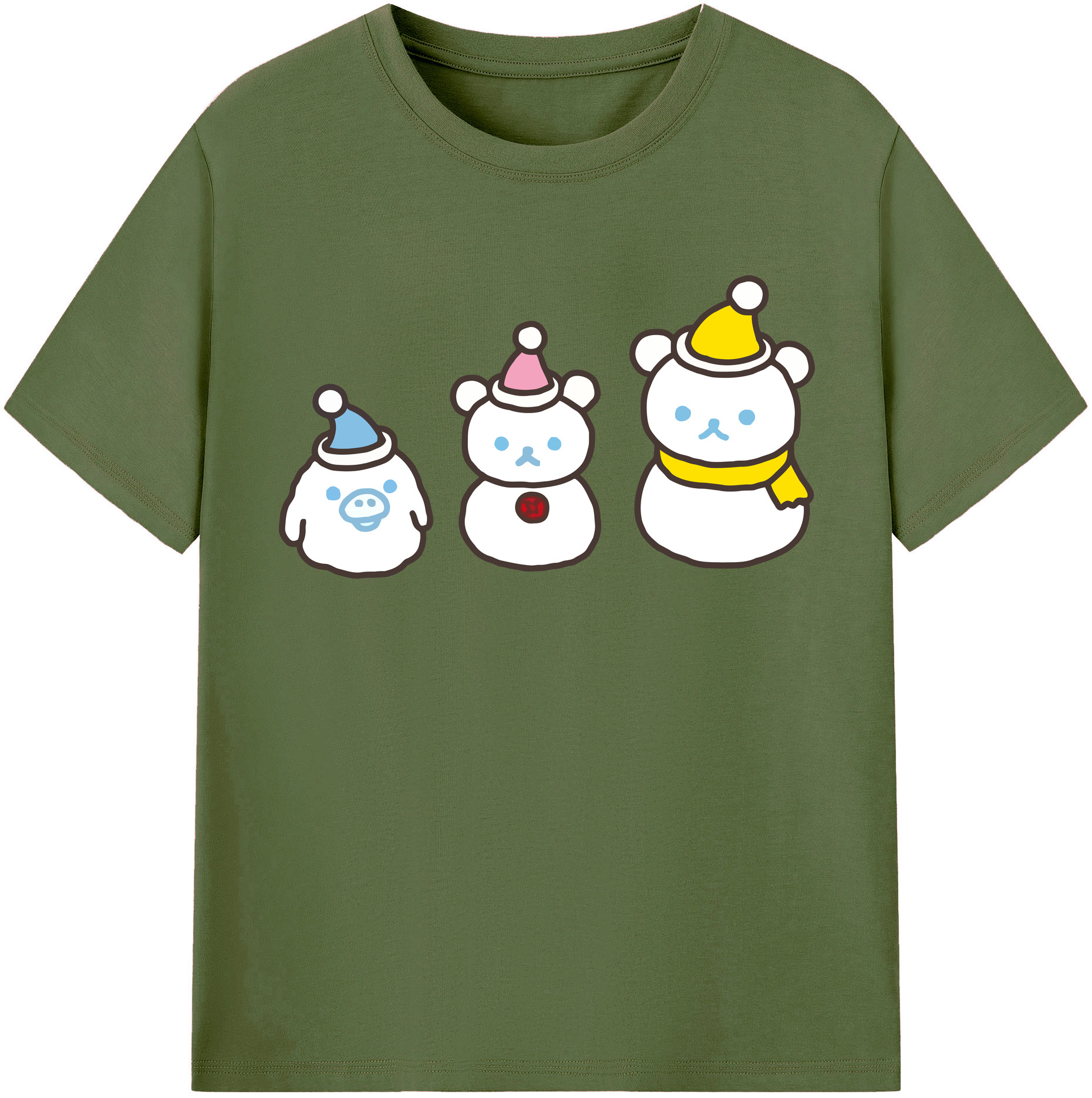 （画像用） リラックマ リラックマ キイロイトリ Rilakkuma Korilakkuma Kiiroitori 綿100％半袖Tシャツ（フロントプリント）